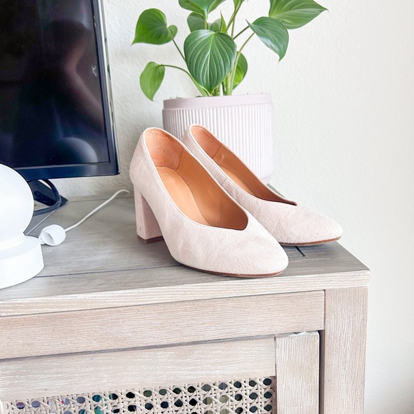 Sezane Shoes - SEZANE Women's Alice High Heel Pump Suede Leather White Size 36